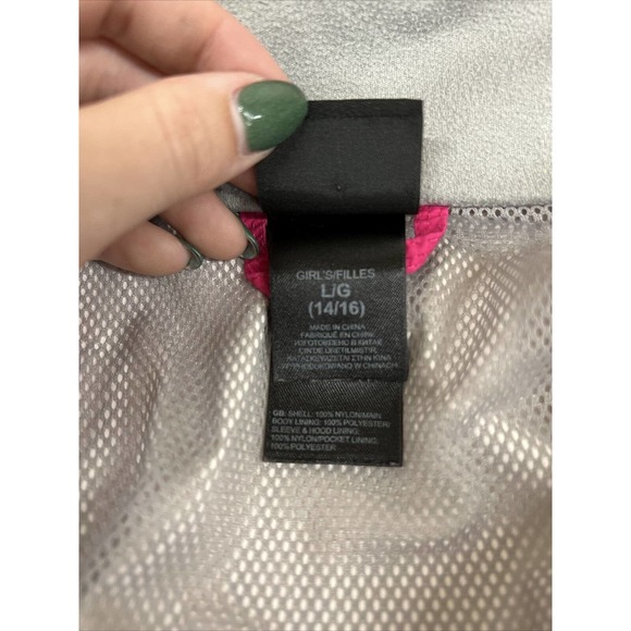 Girls The North Face Pink Grey Hooded HyVent Raincoat Windbreaker Child LG 14/16 - Picture 5 of 12